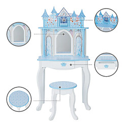 Acheter Ensemble coiffeuse avec tabouret Château de rêve Blanc / bleu glacé Teamson Kids TD-12951F