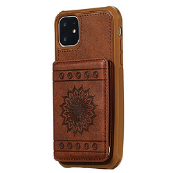 Avis Wewoo Coque Pour iPhone 11 motif de gaufrage de tournesol PU + TPU cas avec titulaire et fentes cartes et cadre photo et lanière café