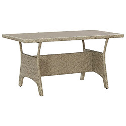 Maison Chic Table de jardin | Table d'extérieur Gris 130x70x66 cm Résine tressée -GKD69519