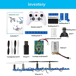 Universal Hélicoptère RC Bricolage Blocs de construction Drone 2.4G 4CH Mini 3D Brick Quadcopter Assemblage Jouet éducatif | Hélicoptère RC