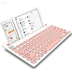 Universal Clavier sans fil Bluetooth Mini clavier à 76 touches pour iPad Tablettes Téléphones Portables Claviers multidispositifs Clavier rose portable | Clavier (rose)