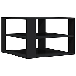 vidaXL Table basse noir 59,5x59,5x40 cm bois d'ingénierie