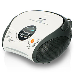 Lenco MINI CHAINE HIFI RADIO FM STÉRÉO PORTABLE AVEC LECTEUR CD BLANC NOIR