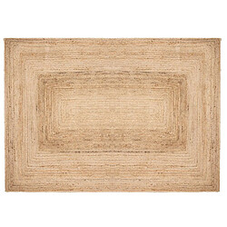 Pegane Tapis rectangulaire, moquette carpette en jute tressé coloris naturel - Longueur 230 x Profondeur 160 x Hauteur 0.5 cm