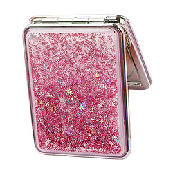 voyage compact miroir de maquillage double face miroir grossissant portable rose-carré pas cher