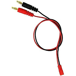 Câble de charge en silicone souple 20AWG | Fiche banane mâle 4,0 mm | Connecteur JST, 30cm | Compatible avec les batteries Tello DJI, Radiofly, Noir, Plastique