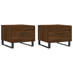 Maison Chic Lot de 2 Tables basses,Table Console pour salon chêne marron 50x50x40 cm bois d'ingénierie -MN51834