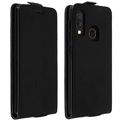 Avizar Étui Samsung Galaxy A20e Effet Lisse Clapet Vertical Porte-carte Noir