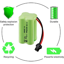 Batterie Ni-MH rechargeable 4.8V 2400mAh AA | Connecteur SM 2P | Pour bateau RC, bus RC, drone Kondor spatial Radiofly