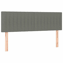 Maison Chic Lot de 2 Têtes de lit design pour chambre - Décoration de lit Gris foncé 72x5x78/88 cm Tissu -MN77492