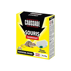 CAUSSADE 2 boîtes pré-appâtées foudroyant - Pour souris - 20 g