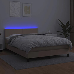 Avis vidaXL Sommier à lattes de lit avec matelas LED Cappuccino 140x190 cm