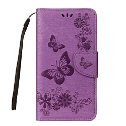 Wewoo Housse Étui Violet pour Samsung Galaxy A8 + 2018 Vintage en relief Floral papillon motif horizontal Flip en cuir avec fente carte et titulaire portefeuille lanière