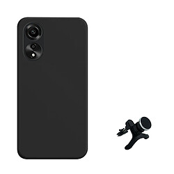 Kit Support Magnétique Renforcé + Étui Silicone Liquide Phonecare pour Oppo A78 4G - Noir