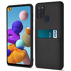 Coque en silicone anti-rayures avec porte-carte noir pour votre Samsung Galaxy A21s