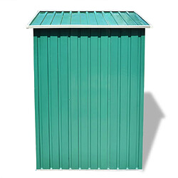 Helloshop26 Abri de jardin cabane cabanon maison de stockage remise extérieur hangar outils robuste métal 204 x 132 x 186 cm vert 02_0022390