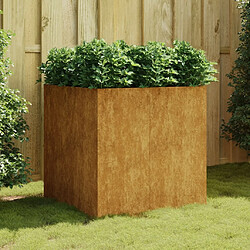 Maison Chic Jardinière,Bac à fleurs - pot de fleur 80x80x80 cm acier corten -GKD76614