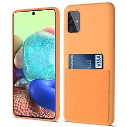 Coque en silicone anti-rayures avec porte-carte orange pour Samsung Galaxy A71 5G SM-A716