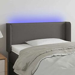 Maison Chic Tête de lit moderne à LED lumineuse pour chambre - Décoration de lit Gris 83x16x78/88 cm Similicuir -MN16978