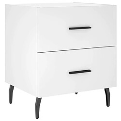 Maison Chic Lot de 2 Tables de chevet - Tables de Nuit blanc 40x35x47,5 cm bois d’ingénierie pas cher