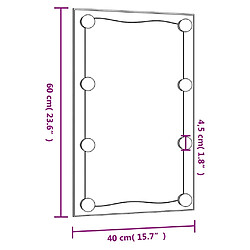 vidaXL Miroir mural avec lumières LED 40x60 cm verre rectangulaire pas cher