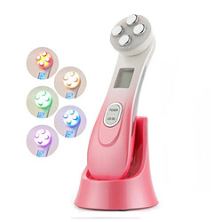 Chrono Instrument de beauté rechargeable par radiofréquence EMS équipement ménager raffermissant et rajeunissant machine exfoliante à la lumière de couleur(Rose)