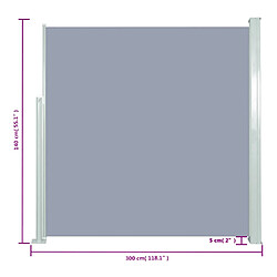 vidaXL Auvent latéral rétractable de patio 140x300 cm Gris pas cher