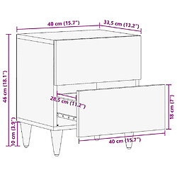 vidaXL Table de chevet 40x33,5x46 cm bois de manguier solide pas cher