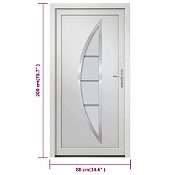 vidaXL Porte d'entrée Blanc 88x200 cm PVC pas cher