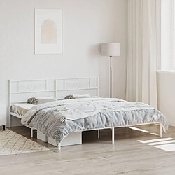 Maison Chic Lit adulte - Cadre de lit métal avec tête de lit,Structure du lit Contemporain pour chambre blanc 200x200 cm -MN83056