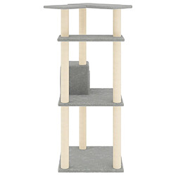 Helloshop26 Arbre à chat meuble tour grimper jouet grattage grattoir escalade plateforme avec griffoirs en sisal clair 123 cm gris 02_0022557