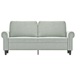 Avis Maison Chic Canapé à 2 places,Sofa de Salon,Canapé droit Gris clair 140 cm Velours -GKD603024