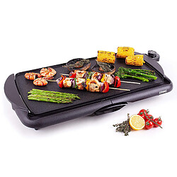 Duronic GP20 Plancha électrique antiadhésive 2000W 52 x 27 cm avec thermostat et bac à jus amovible - Cuisson sans ajout de matière grasse idéal pour soirée en famille et amis