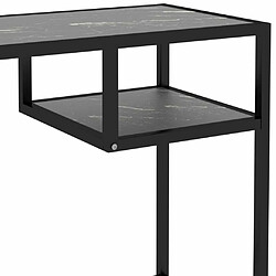 Maison Chic Bureau d'ordinateur solide,Table de travail Marbre noir 100x36x74 cm Verre trempé -GKD87155 pas cher