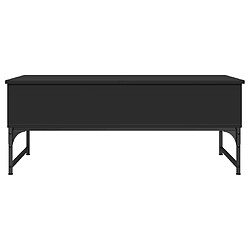 ComfortXL Table Basse Noir 100x50x40 Cm Bois D'ingénierie Et Métal pas cher