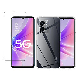 Coque Silicone Transparente + Vitre Protection Ecran Pour Oppo A77 5G / A57 5G Little Boutik®