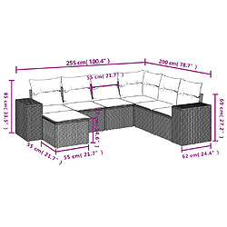 Avis vidaXL Salon de jardin avec coussins 7 pcs marron résine tressée