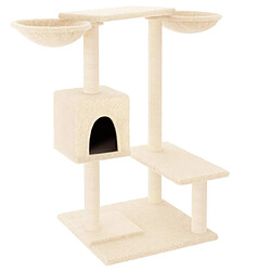 Helloshop26 Arbre à chat meuble tour grimper jouet grattage grattoir escalade plateforme avec griffoirs 82 cm crème 02_0022448