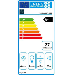 Hotte plafond 99cm 57db 650m3/h verre blanc - 6209273 - ROBLIN