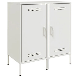 vidaXL Buffets 2 pcs blanc 36x39x79 cm acier