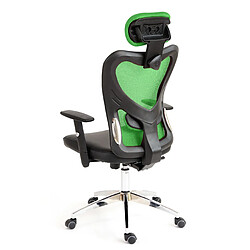 Acheter Decoshop26 Fauteuil chaise de bureau sur roulettes pivotante appui tête accoudoirs synthétique vert 04_0001901