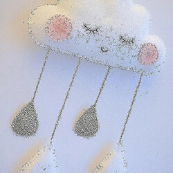 Universal Clouds Mur suspendu chambre décoration rose blanc pas cher