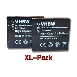 vhbw set de 2 batteries 750mAh pour appareil photo Ricoh Caplio R3, R4, R5, R30, R40, R50Ricoh DX-1G, DX-2G