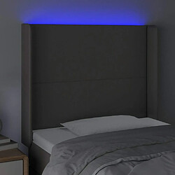 Acheter Maison Chic Tête de lit scandinave à LED,meuble de chambre Gris 83x16x118/128 cm Similicuir -MN39953