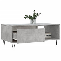 Avis vidaXL Table basse Gris béton 90x50x36,5 cm Bois d'ingénierie