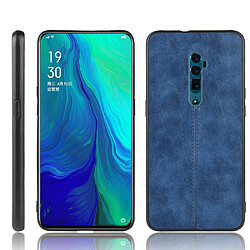 Wewoo Coque Pour Oppo Reno 10x zoom Antichoc Couture Vache Motif Peau PC + PU + TPU Cas Bleu