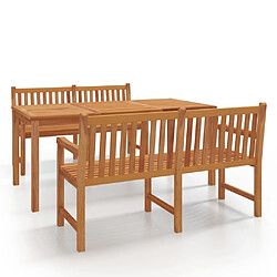 Salle à dîner de jardin 3 pcs,Table et chaise à manger Bois de teck massif -MN46880