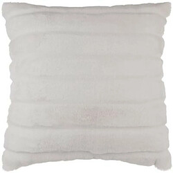 Coussin Imitation Fourrure Manoir 45x45cm Blanc