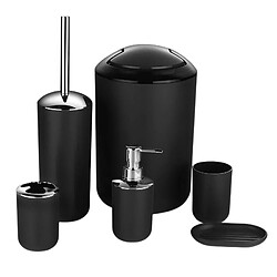 6xBathroom Accessories Set Ensemble Cadeau De Salle De Bain De Luxe Distributeur De Savon Noir