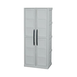 TOOD Armoire de rangement haute en resine 3 tablettes avec porte balai